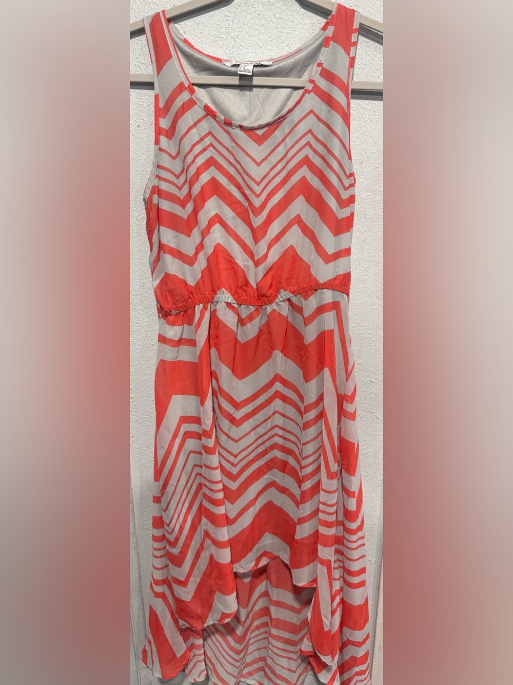Forever 21 Chevron Maxi Dress Red & Gray Size Medium